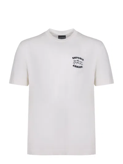 Emporio Armani T Shirt Made Of Cotton. In White