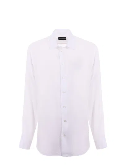 Emporio Armani Linen Shirt In White