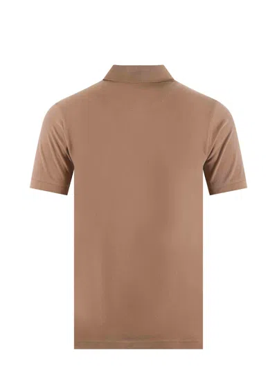 Etro Pegaso Embroidered Polo T-shirt In Brown