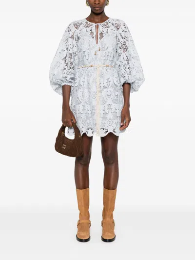 Zimmermann Coco Lace Mini Dress In White