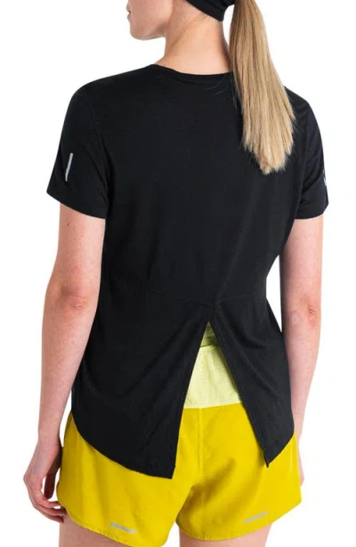 Icebreaker Lyocell & Merino 125 Cool-lite Speed Split Back T-shirt In Black