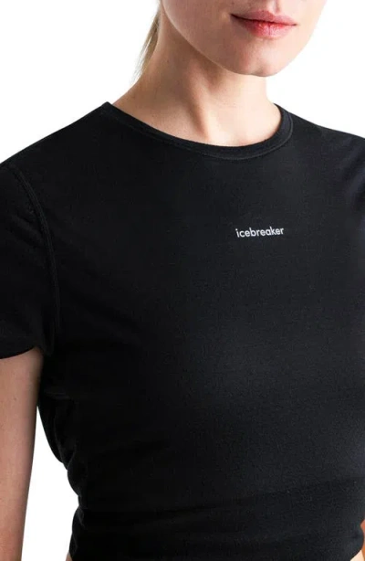 Icebreaker Lyocell & Merino 125 Cool-lite Speed Split Back T-shirt In Black