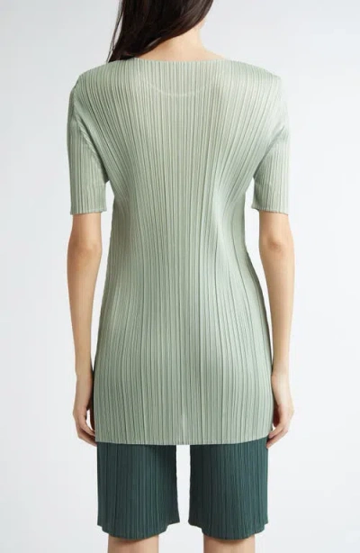 Issey Miyake Womens Monthly June Round-neck Knitted Top Pastel Green In Green