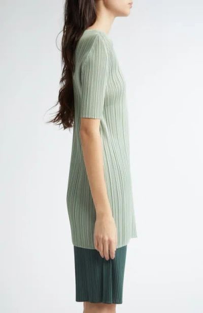 Issey Miyake Womens Monthly June Round-neck Knitted Top Pastel Green In Green