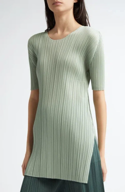 Issey Miyake Womens Monthly June Round-neck Knitted Top Pastel Green In Green
