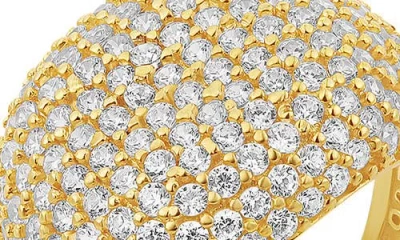 Shymi Cubic Zirconia Pavé Dome Signet Ring In Gold