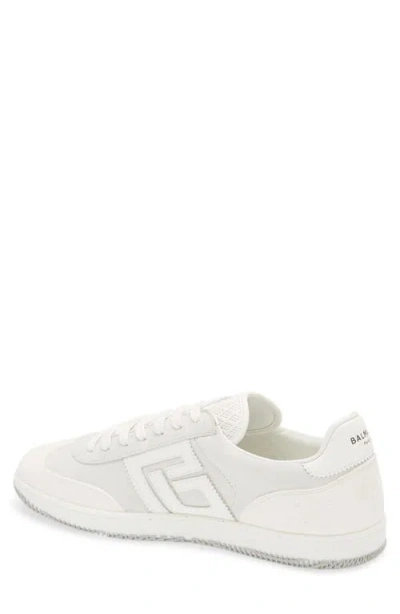 Balmain Swan Sneakers In Suede And Smooth Calfskin In White