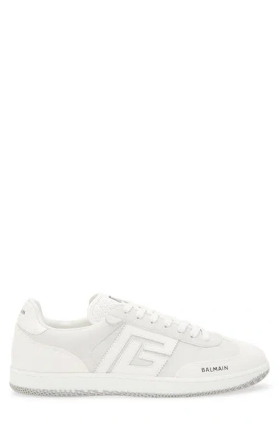 Balmain Swan Sneakers In Suede And Smooth Calfskin In White