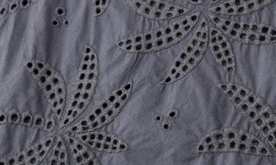 Marine Layer Sage Embroidered Eyelet Bubble Crop Tank In Gray