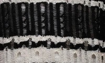 Topman Distressed Stripe Crewneck Sweater Vest In Black