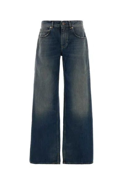 Balenciaga Women's Wide Leg Baggy Pant In Blue