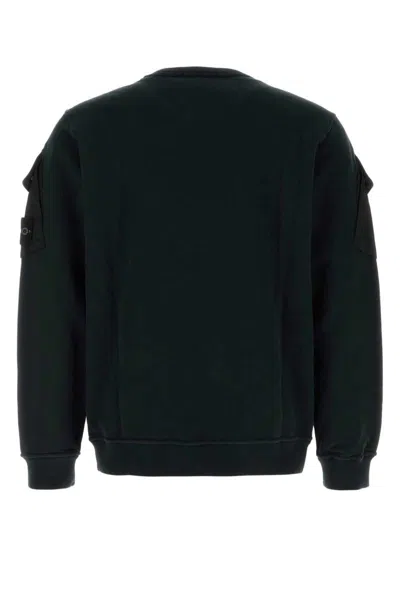 Stone Island Midnight Blue Cotton Sweatshirt In Green