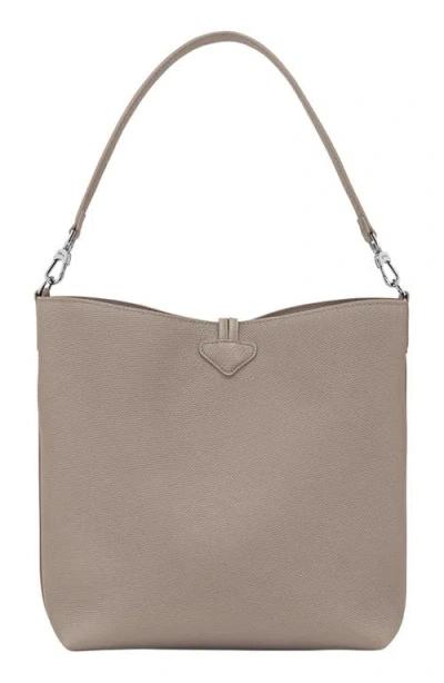 Longchamp Medium Le Roseau Leather Hobo Bag In Brown