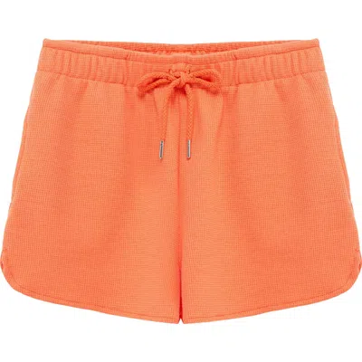 Truce Kids' Thermal Knit Shorts In Orange