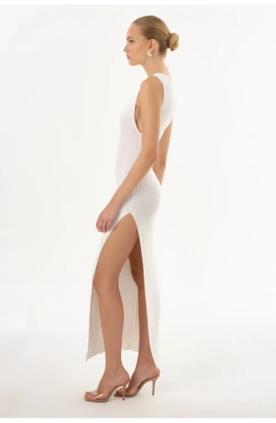 Lamarque Giovanna High-slit Ribbed Maxi Dress