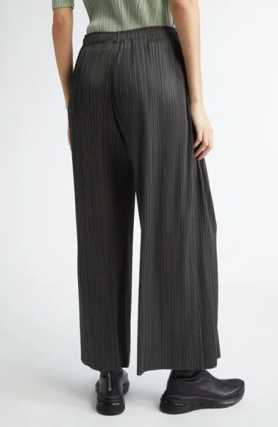 Issey Miyake Womens Pleated Wide-leg Knitted Trousers Charcoal Gray In Black