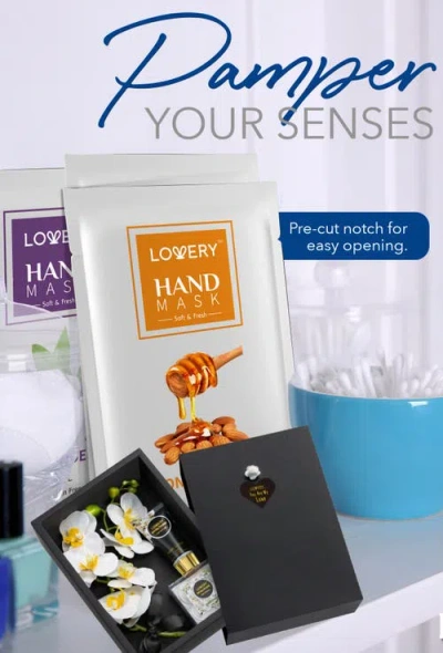 Lovery Hand Care Gift Set With Soap Petals, Bath Bombs, Hand Cream & Hand Mask Gloves