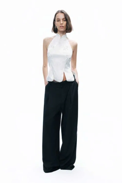 Nocturne Blouse With Bow Detail In White