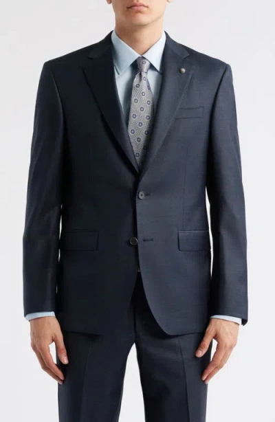 Jack Victor Stacie Trim Fit Solid Navy Wool Suit In Blue