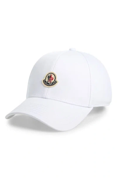 Moncler Mens Logo-patch Cotton Baseball Cap Natural In White