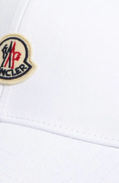 Moncler Mens Logo-patch Cotton Baseball Cap Natural In White