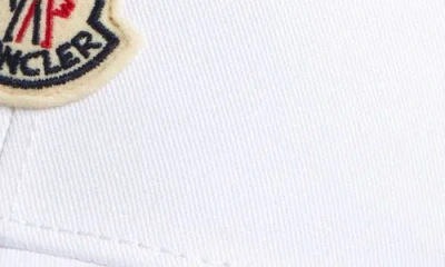 Moncler Mens Logo-patch Cotton Baseball Cap Natural In White