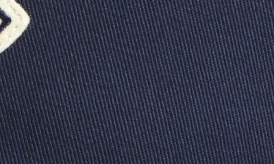 Moncler Structured Black Gabardine Baseball Cap With Logo Patch In Blue