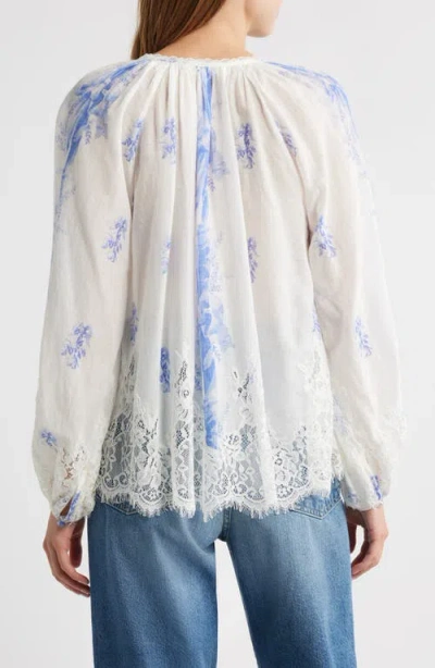 Loveshackfancy Dresner Lace Trim Top In White