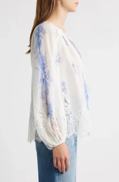 Loveshackfancy Dresner Lace Trim Top In White