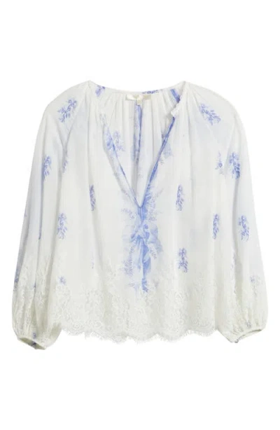 Loveshackfancy Dresner Lace Trim Top In White