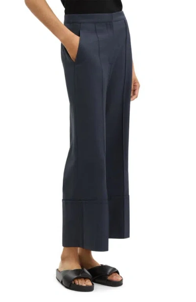 Theory City Cuffed Crop Pants In Blue