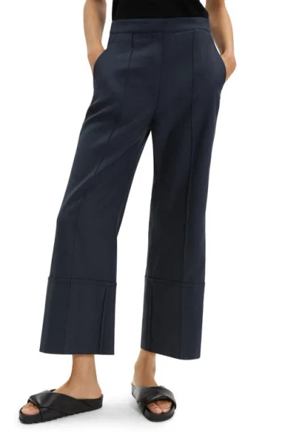 Theory City Cuffed Crop Pants In Blue
