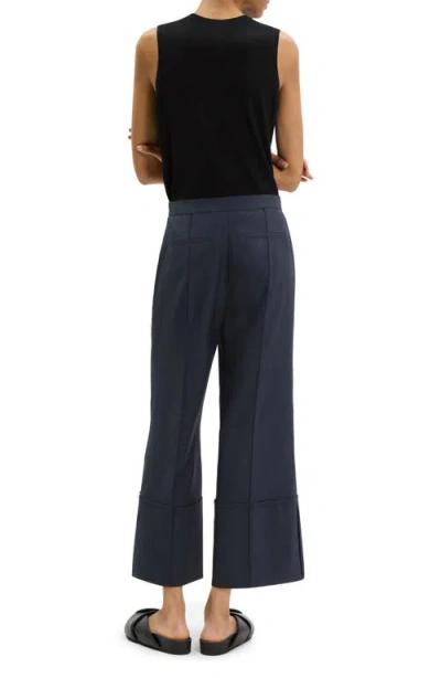 Theory City Cuffed Crop Pants In Blue