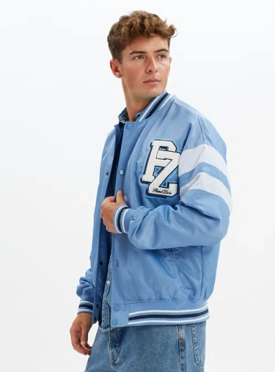 Point Zero Unisex Limited Edition Varsity Jacket In Blue