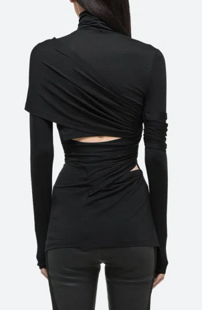 Helmut Lang Protection Draped Asymmetric Turtleneck Top