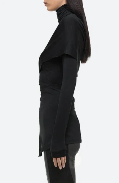 Helmut Lang Protection Draped Asymmetric Turtleneck Top