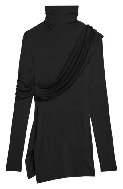 Helmut Lang Protection Draped Asymmetric Turtleneck Top