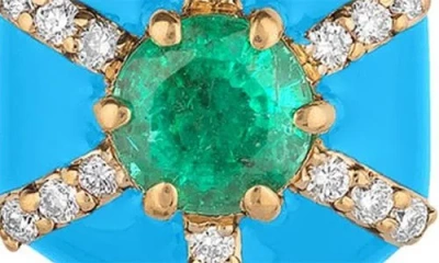 Goshwara Queen Hexagon Stud Earrings