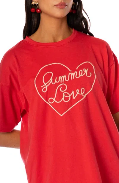 Maaji Summer Love Graphic Cover-up T-shirt In Red