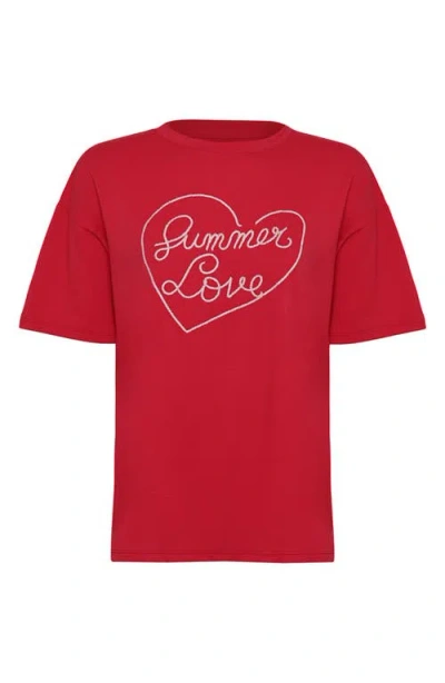 Maaji Summer Love Graphic Cover-up T-shirt In Red