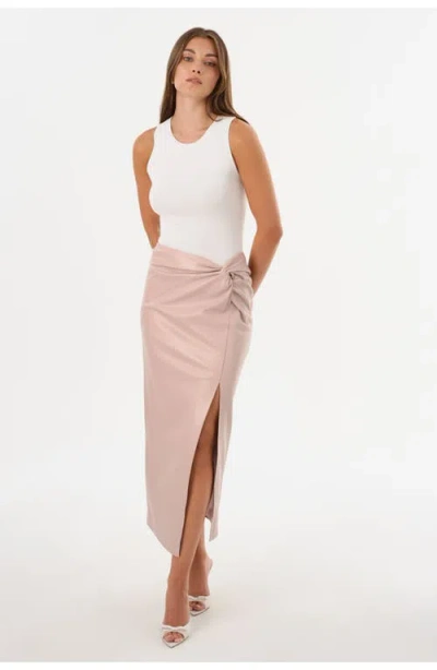 Lamarque Eileen | Faux Leather Maxi Skirt In Neutral