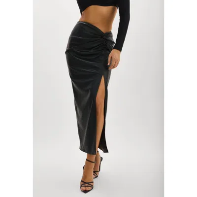Lamarque Eileen | Faux Leather Maxi Skirt In Black