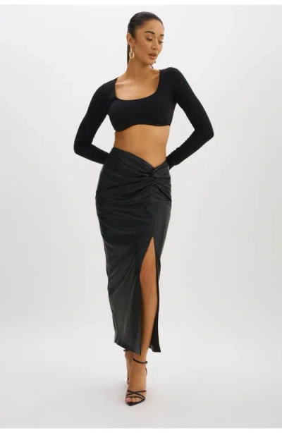 Lamarque Eileen | Faux Leather Maxi Skirt In Black