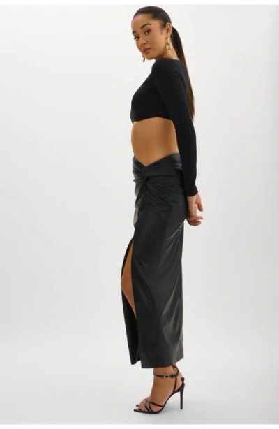 Lamarque Eileen | Faux Leather Maxi Skirt In Black