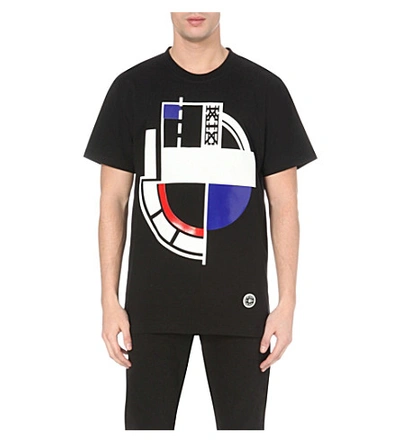 Shop Ktz Multi-shape Logo Cotton T-shirt In Black