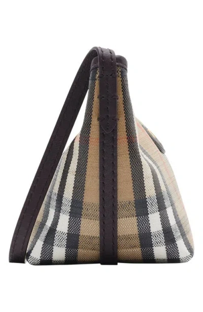Burberry Highlands Coated Canvas Baguette Shoulder Bag