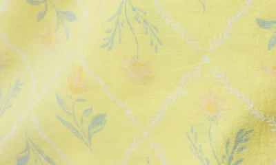 Florence By Mills Lace Trim Wide Leg Cotton Pants In Yellow