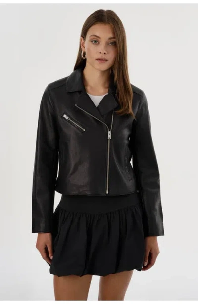 Lamarque Valeria | Leather Biker Jacket In Black