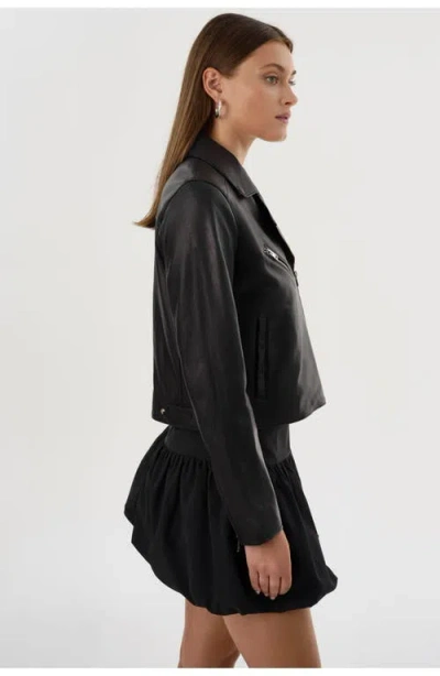 Lamarque Valeria | Leather Biker Jacket In Black