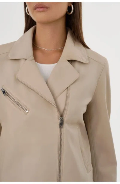 Lamarque Valeria | Leather Biker Jacket In Neutral